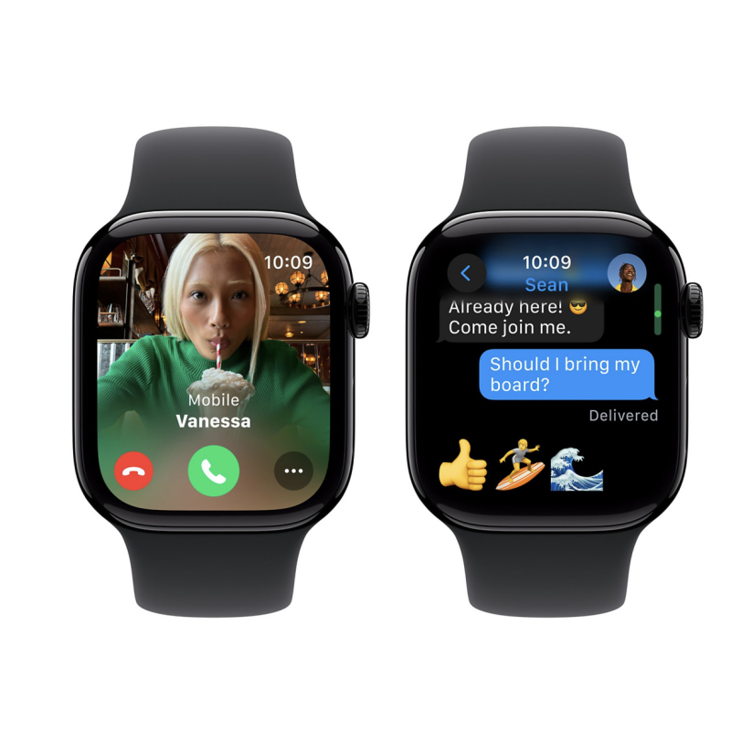 Apple Watch S10 GPS 42mm Rubber band S/M Aluminium Smartwatch Jet Black