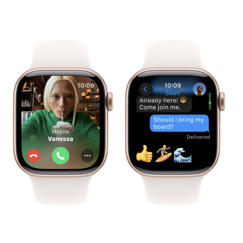 Apple Watch S10 GPS 42mm Rubber band S/M Smartwatch Rose Gold