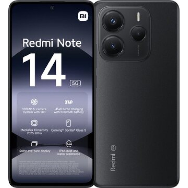 Xiaomi Redmi Note 14 128GB - 5G Midnight Black