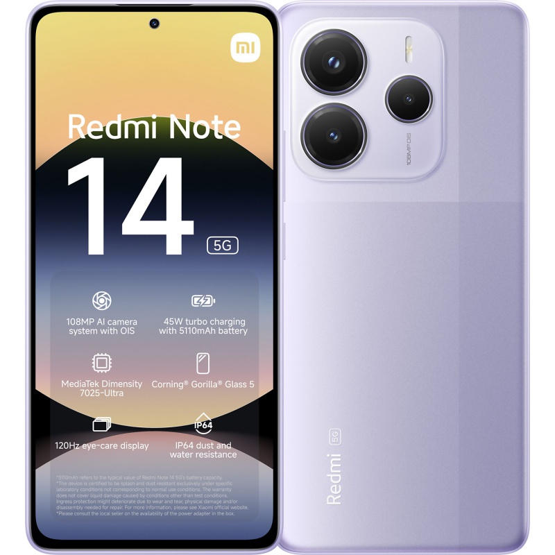 Xiaomi Redmi Note 14 - 5G - 256GB - Lavender Purple