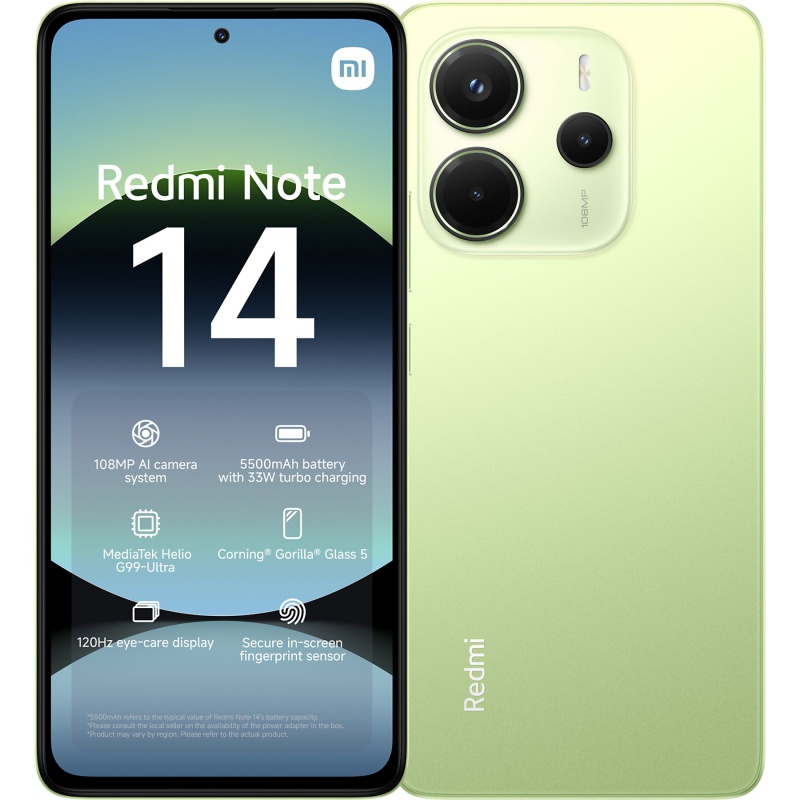 Xiaomi Redmi Note 14 - 4G - 128GB - Lime Green