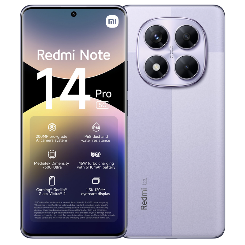 Xiaomi Redmi Note 14 Pro - 5G - 512GB - Lavender Paars