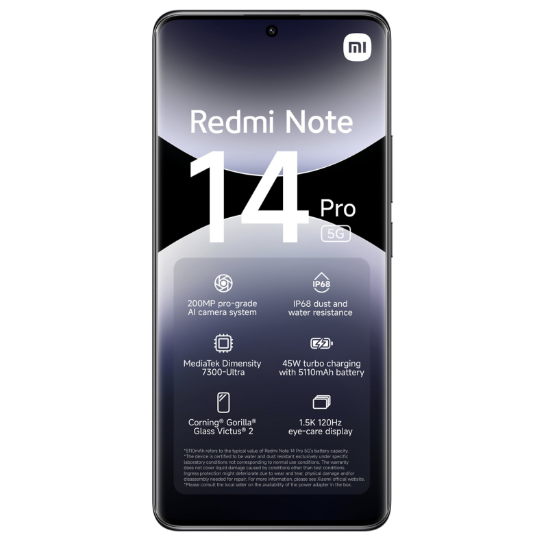 Xiaomi Redmi Note 14 Pro - 5G - 512GB - Midnight Zwart
