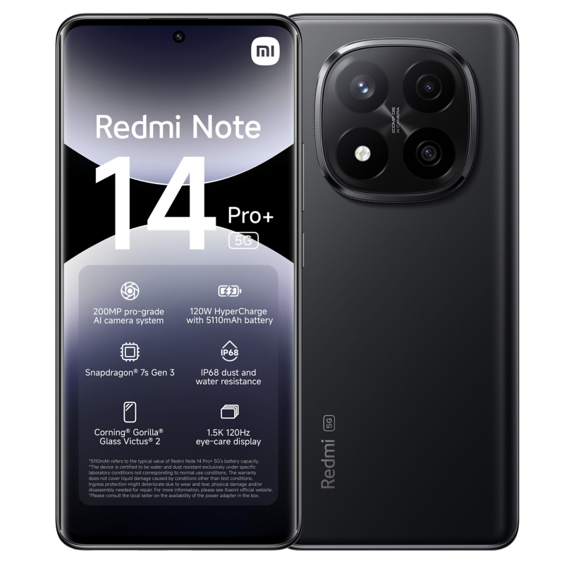 Xiaomi Redmi Note 14 Pro+ 5G - 256GB - Midnight Zwart